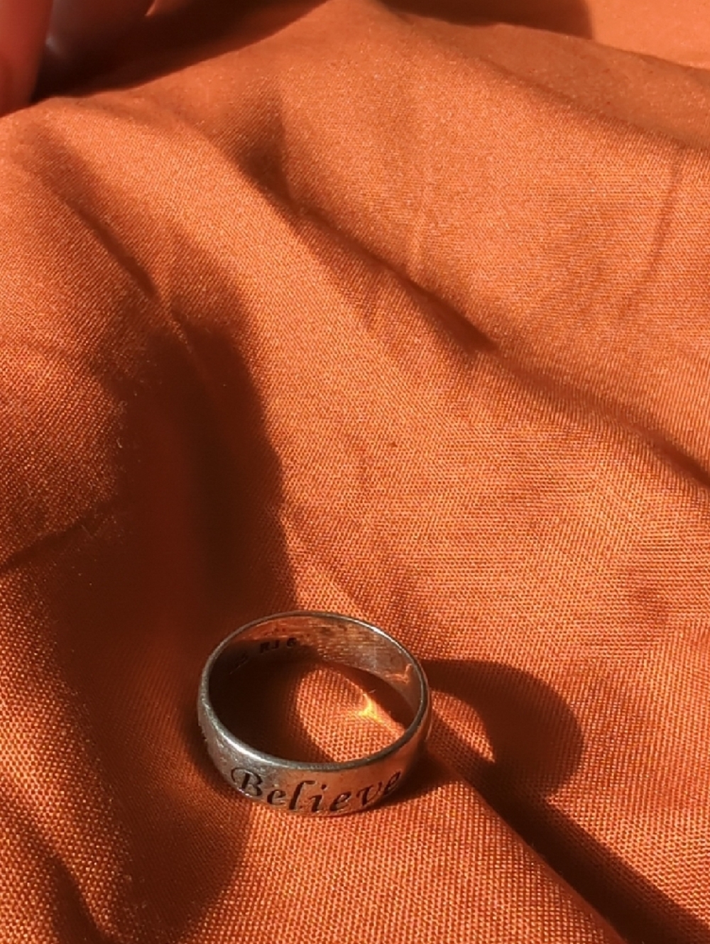 Sterling Silver 'Love Dream Believe ' Band Ring - Silver - Picture 3 of 5